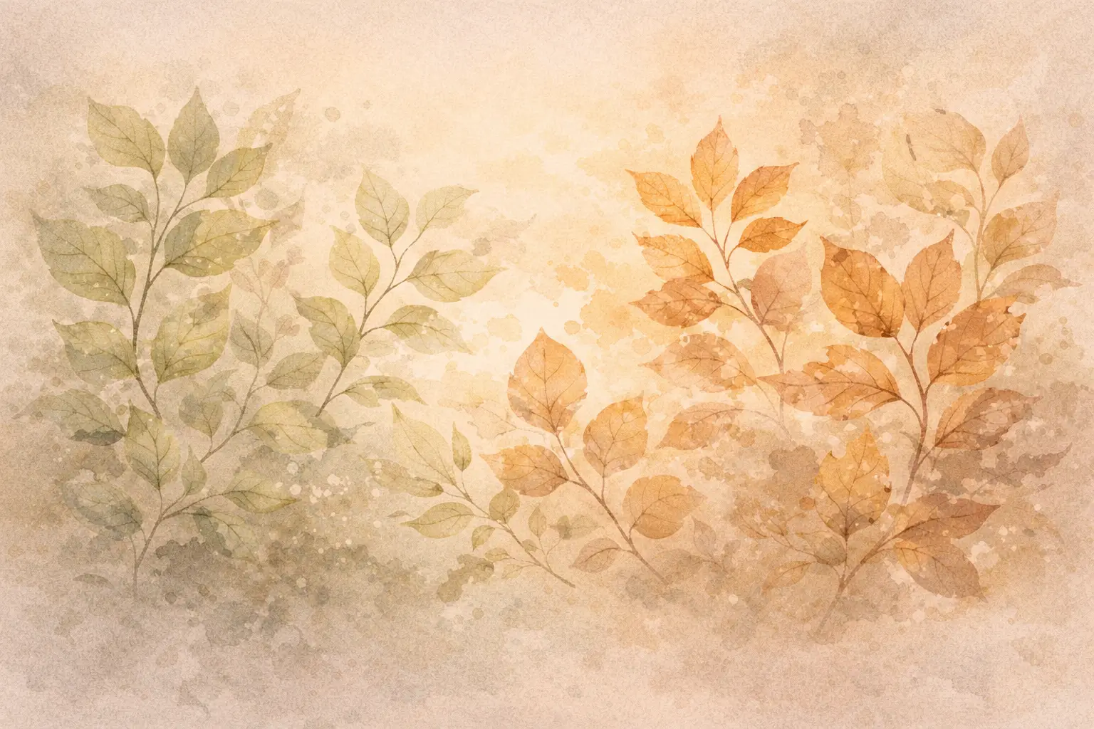Botanical leaves in various stages from spring green to autumn gold